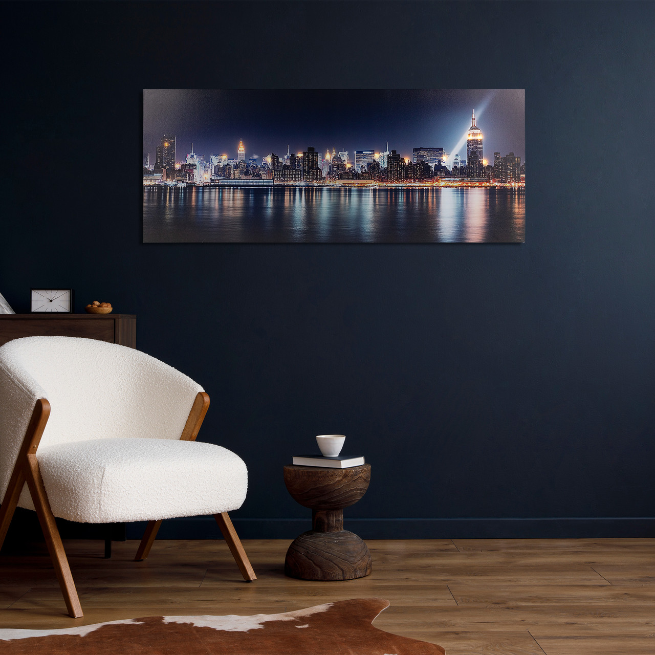 LED Lighted New York City Skyline Canvas Wall Art - 15.75